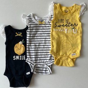 Gerber baby lemon onesie set of three